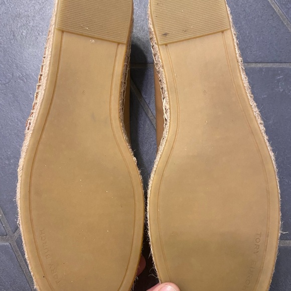 Tory Burch Brown Leather Espadrille Loafers - Picture 5 of 7
